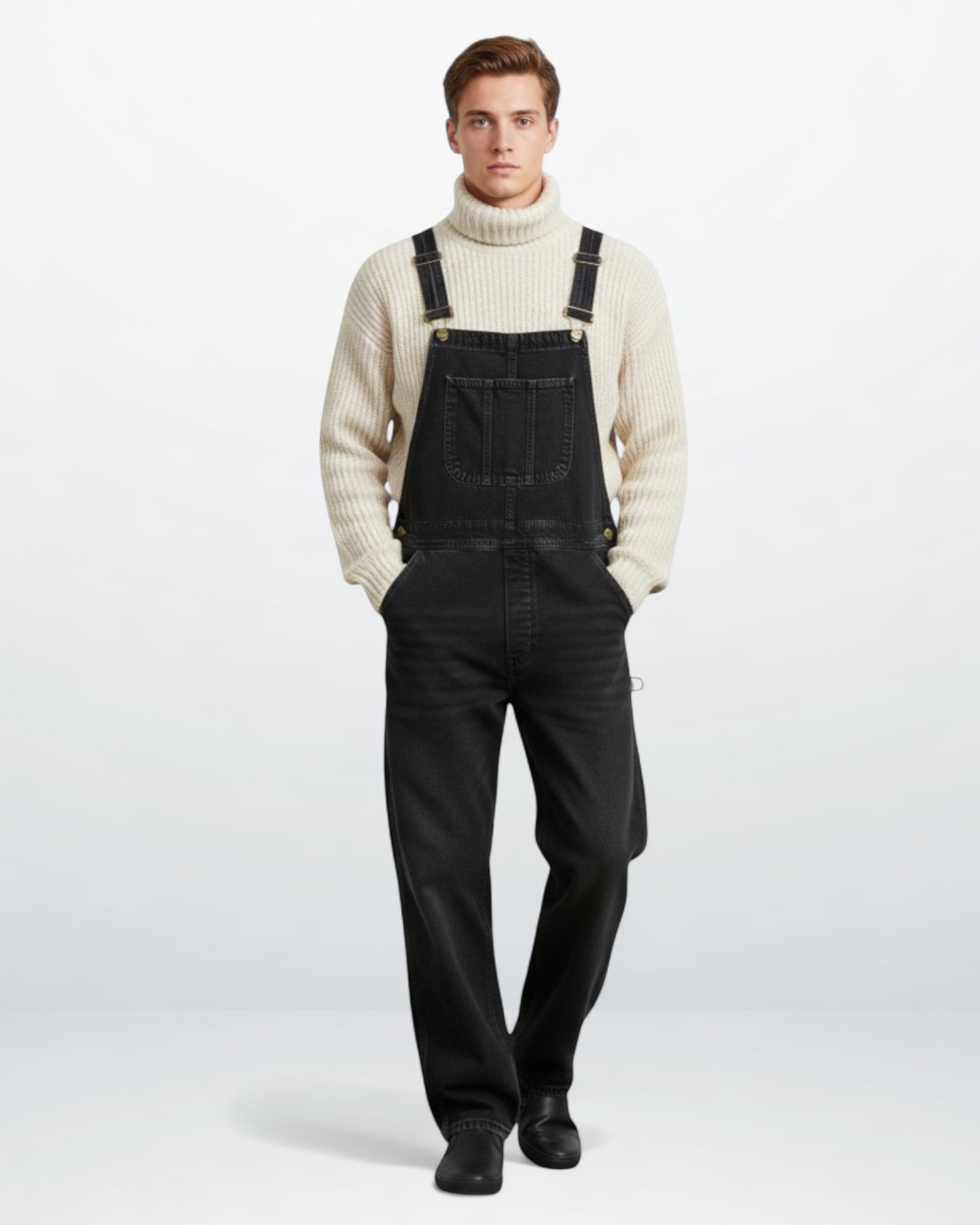 Men's Classic Fit Denim Dungarees with Adjustable Straps