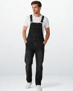 Men's Classic Fit Denim Dungarees with Adjustable Straps
