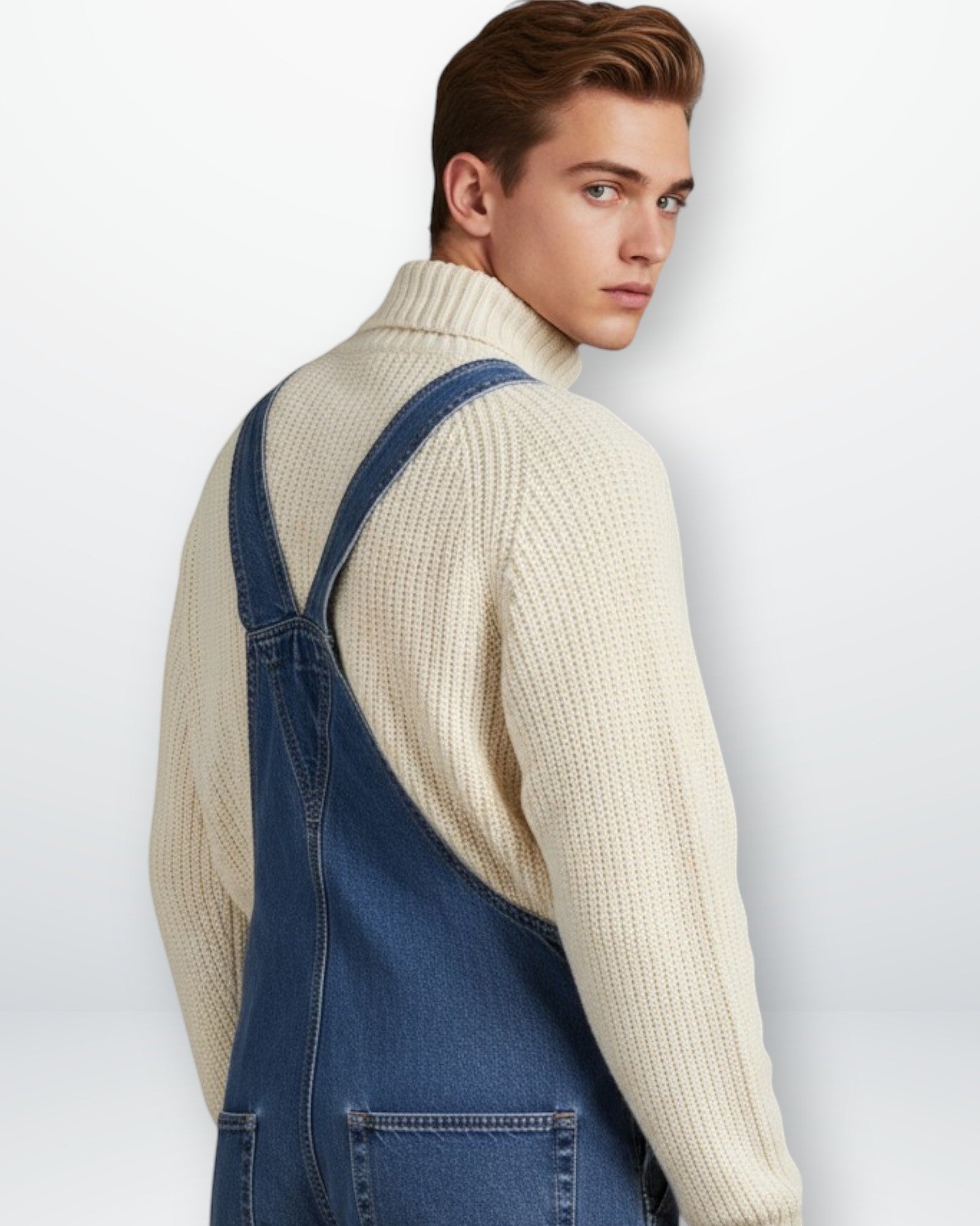 Men's Classic Fit Denim Dungarees with Adjustable Straps