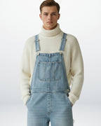 Men's Classic Fit Denim Dungarees with Adjustable Straps