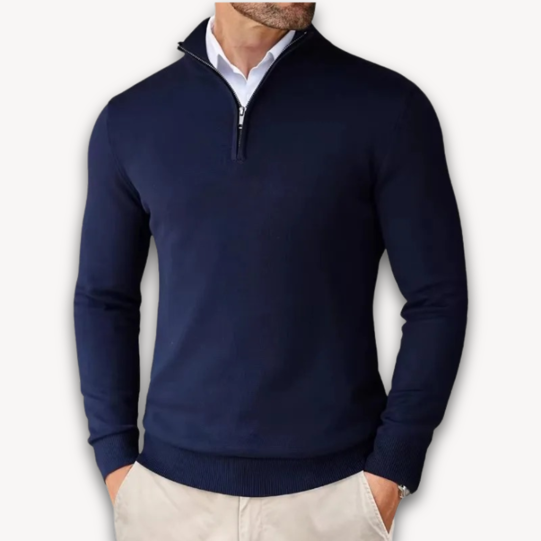 Men's Cotton Quarter-Zip Pullover