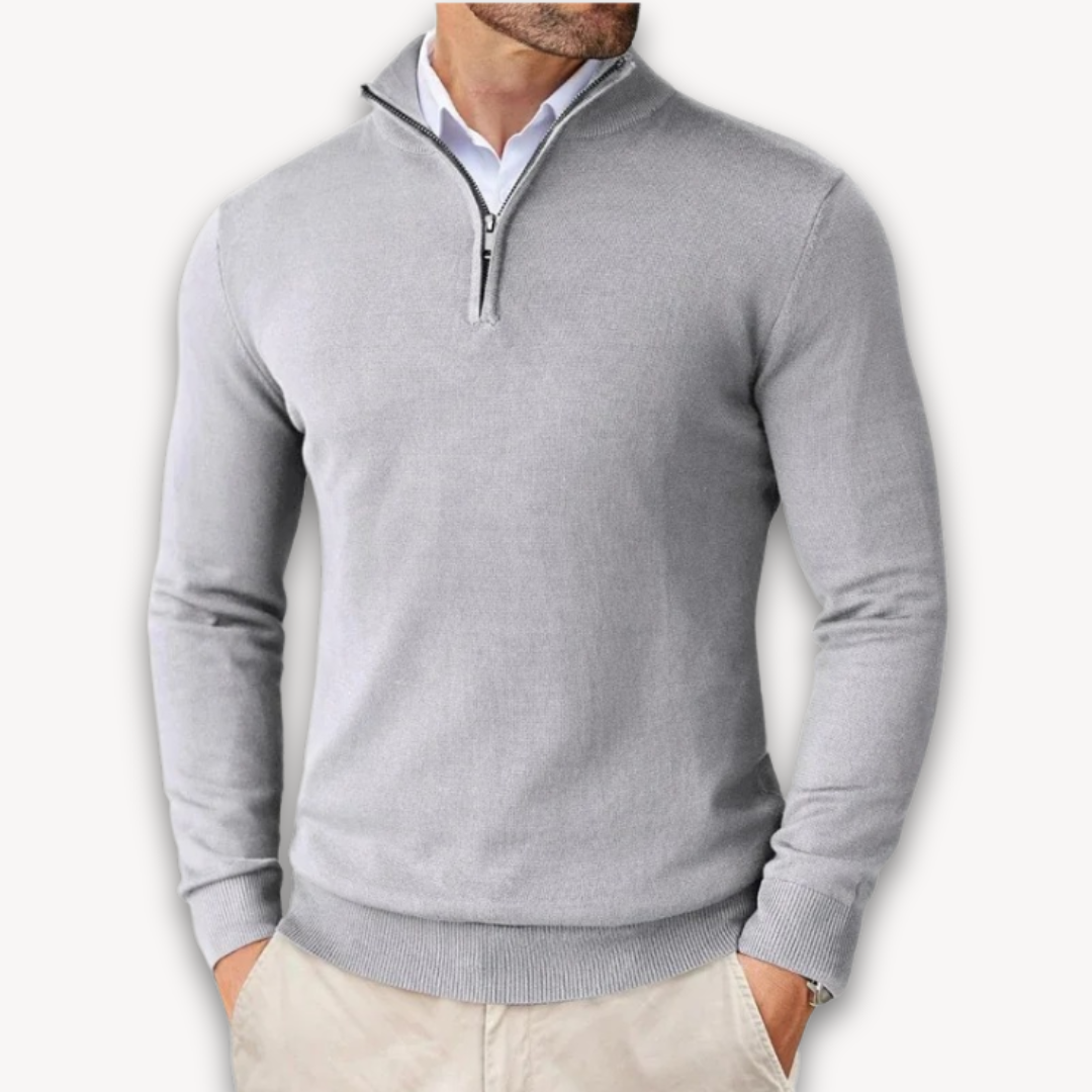 Men's Cotton Quarter-Zip Pullover