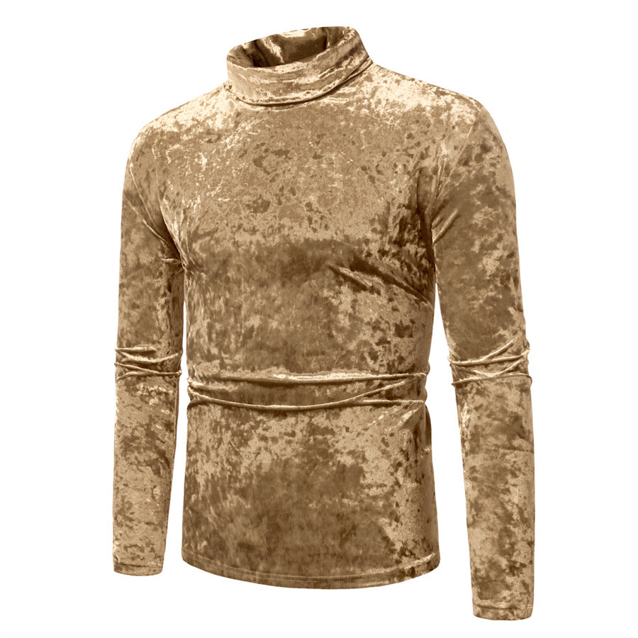 Men's Elegant Turtleneck Sweater in Soft Velvet