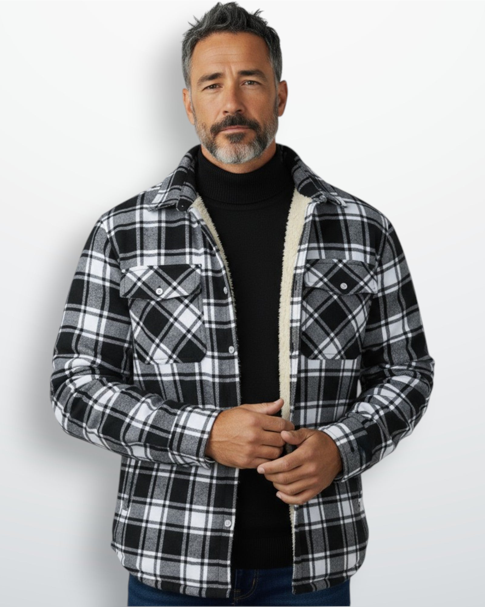 Men's Fleece Lined Lumberjack Jacket for Winter