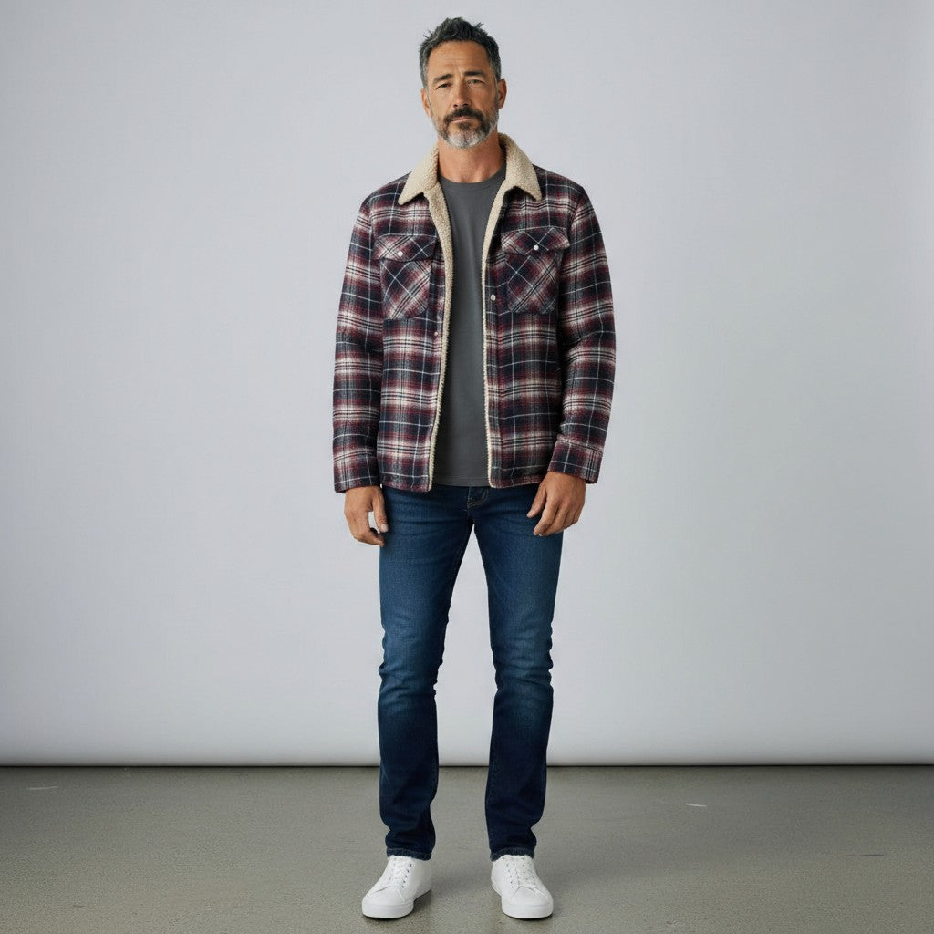 Men's Fleece Lined Lumberjack Jacket for Winter