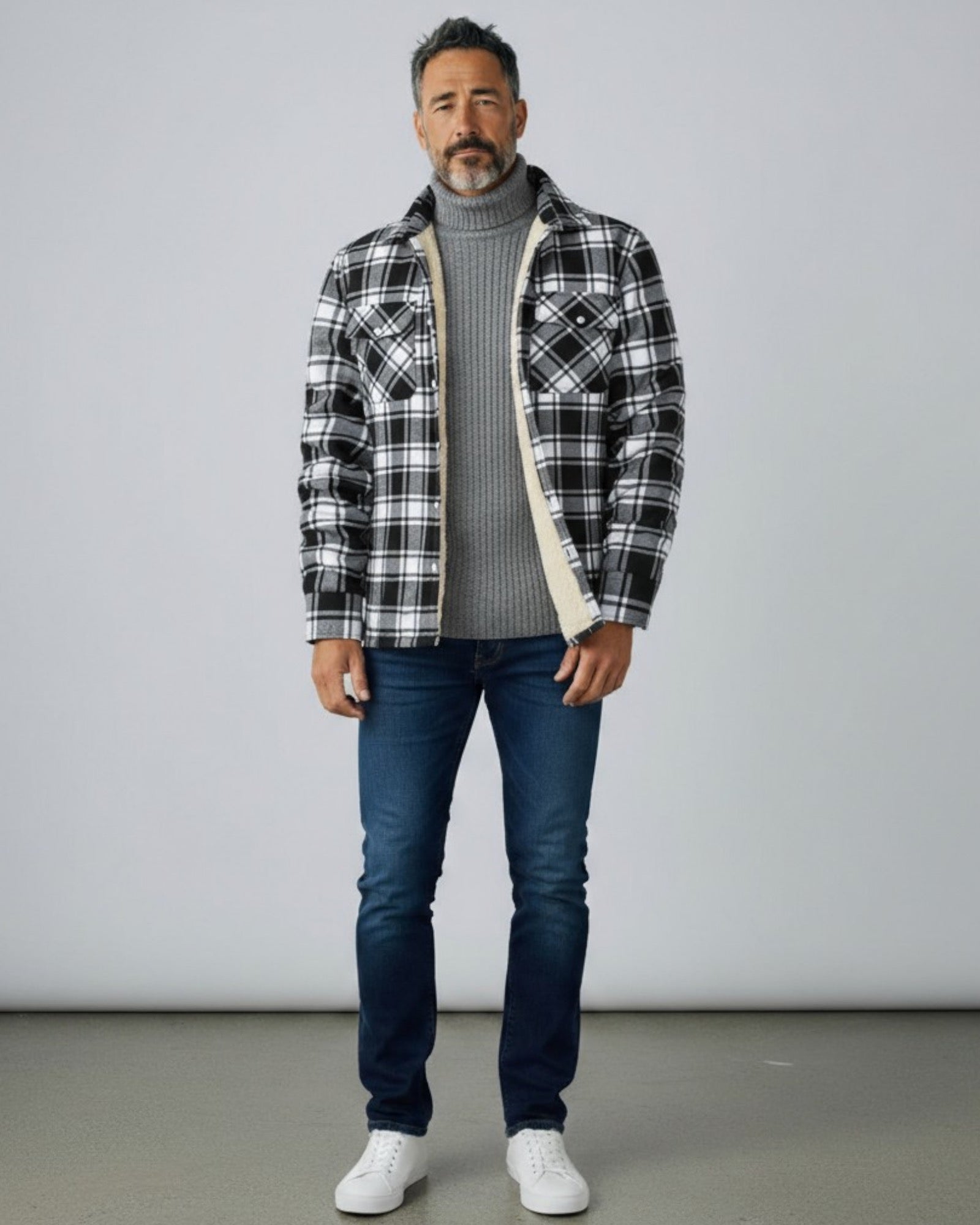 Men's Fleece Lined Lumberjack Jacket for Winter