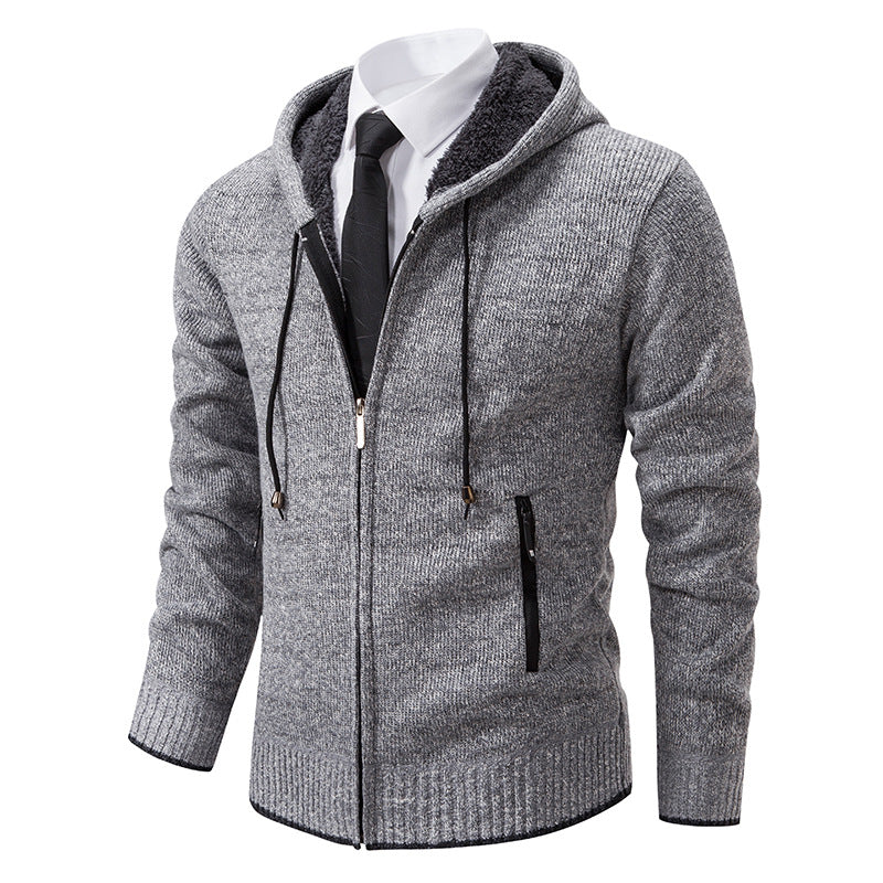 Men's Hooded Cardigan with Soft Lining