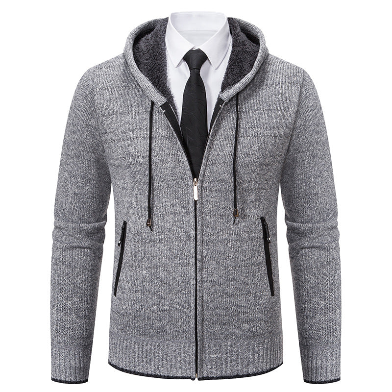 Men's Hooded Cardigan with Soft Lining