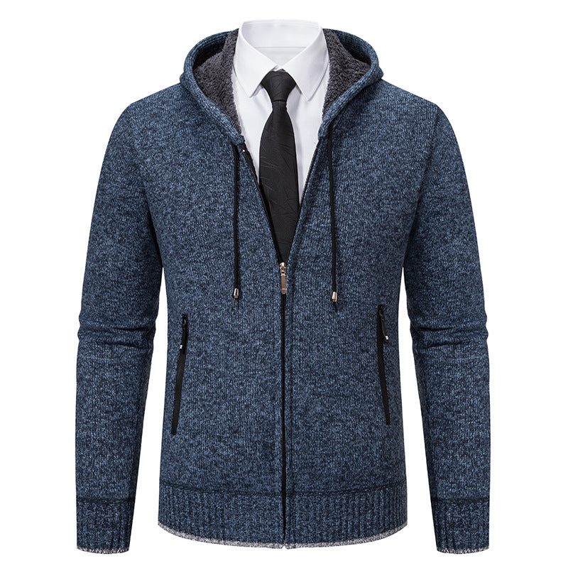 Men's Hooded Cardigan with Soft Lining