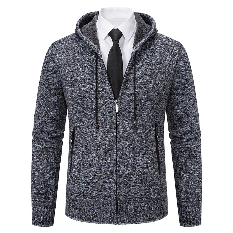 Men's Hooded Cardigan with Soft Lining