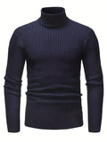 Men's Knit Roll Neck Sweater with Regular Fit