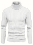Men's Knit Roll Neck Sweater with Regular Fit