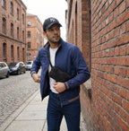 Men's Regular Fit Blouson Jacket with Zip and Stand Collar