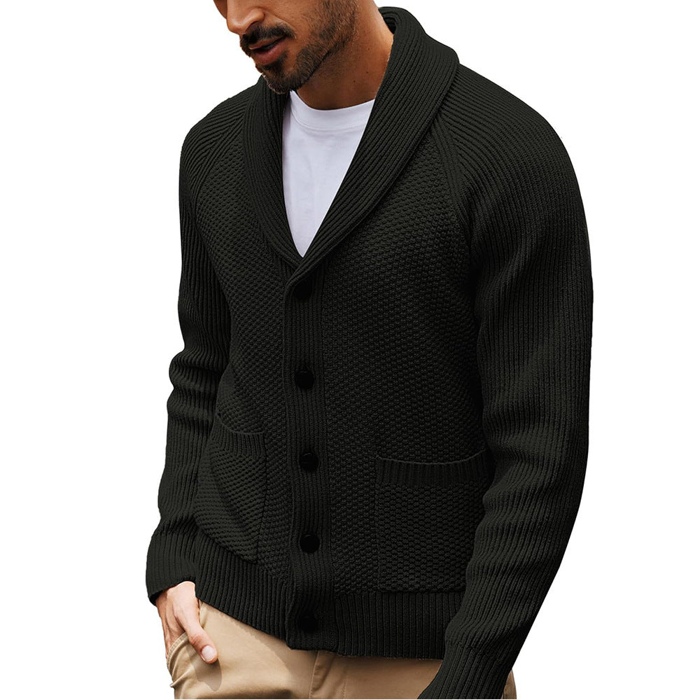 Men's Shawl Collar Cardigan with Pockets
