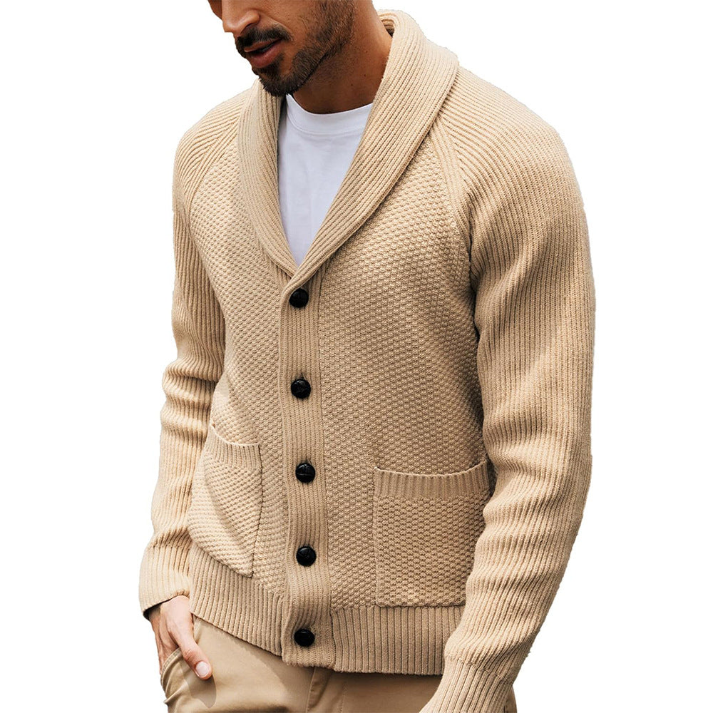 Men's Shawl Collar Cardigan with Pockets