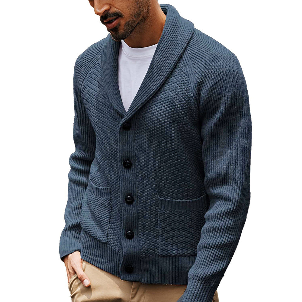 Men's Shawl Collar Cardigan with Pockets