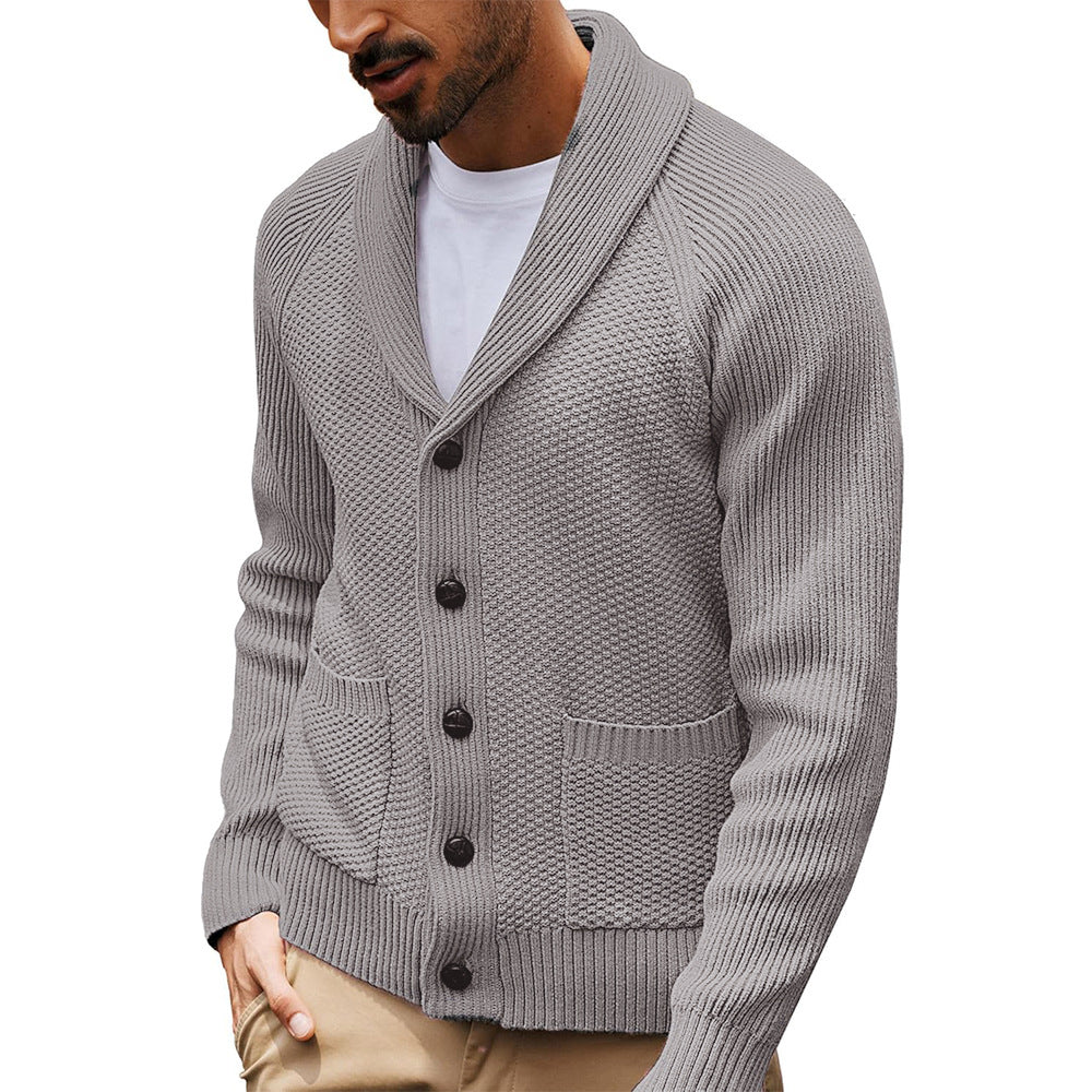 Men's Shawl Collar Cardigan with Pockets