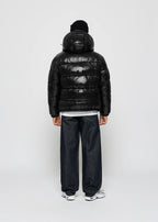 Men's Shiny Puffer Jacket with Duck Feather Filling