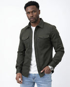 Men's Shirt Jacket with Flap Pockets
