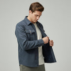 Men's Snap Button Workwear Jacket with Chest Pockets