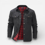 Men's Snap Button Workwear Jacket with Chest Pockets