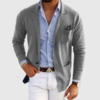 Men's Solid Colour Cardigan with Lapel Collar
