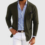Men's Solid Colour Cardigan with Lapel Collar