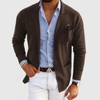 Men's Solid Colour Cardigan with Lapel Collar