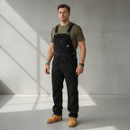 Men's Straight Leg Denim Dungarees with Adjustable Straps