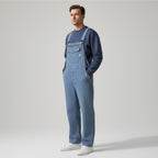 Men's Straight Leg Denim Dungarees with Adjustable Straps