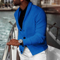 Men's Textured Cardigan with Shawl Collar