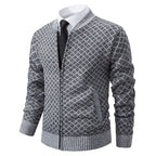 Men's Textured Zip Cardigan with Modern Fit
