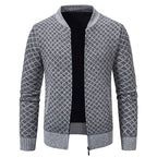 Men's Textured Zip Cardigan with Modern Fit