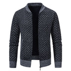 Men's Textured Zip Cardigan with Modern Fit