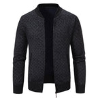 Men's Textured Zip Cardigan with Modern Fit