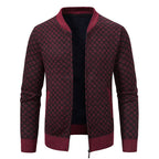 Men's Textured Zip Cardigan with Modern Fit
