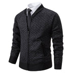 Men's Textured Zip Cardigan with Modern Fit