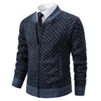 Men's Textured Zip Cardigan with Modern Fit