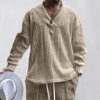 Men's V-neck Cable Knit Sweater