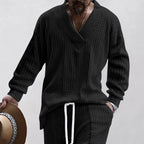 Men's V-neck Cable Knit Sweater