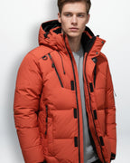 Men's Water-Repellent Outdoor Winter Jacket with Adjustable Hood