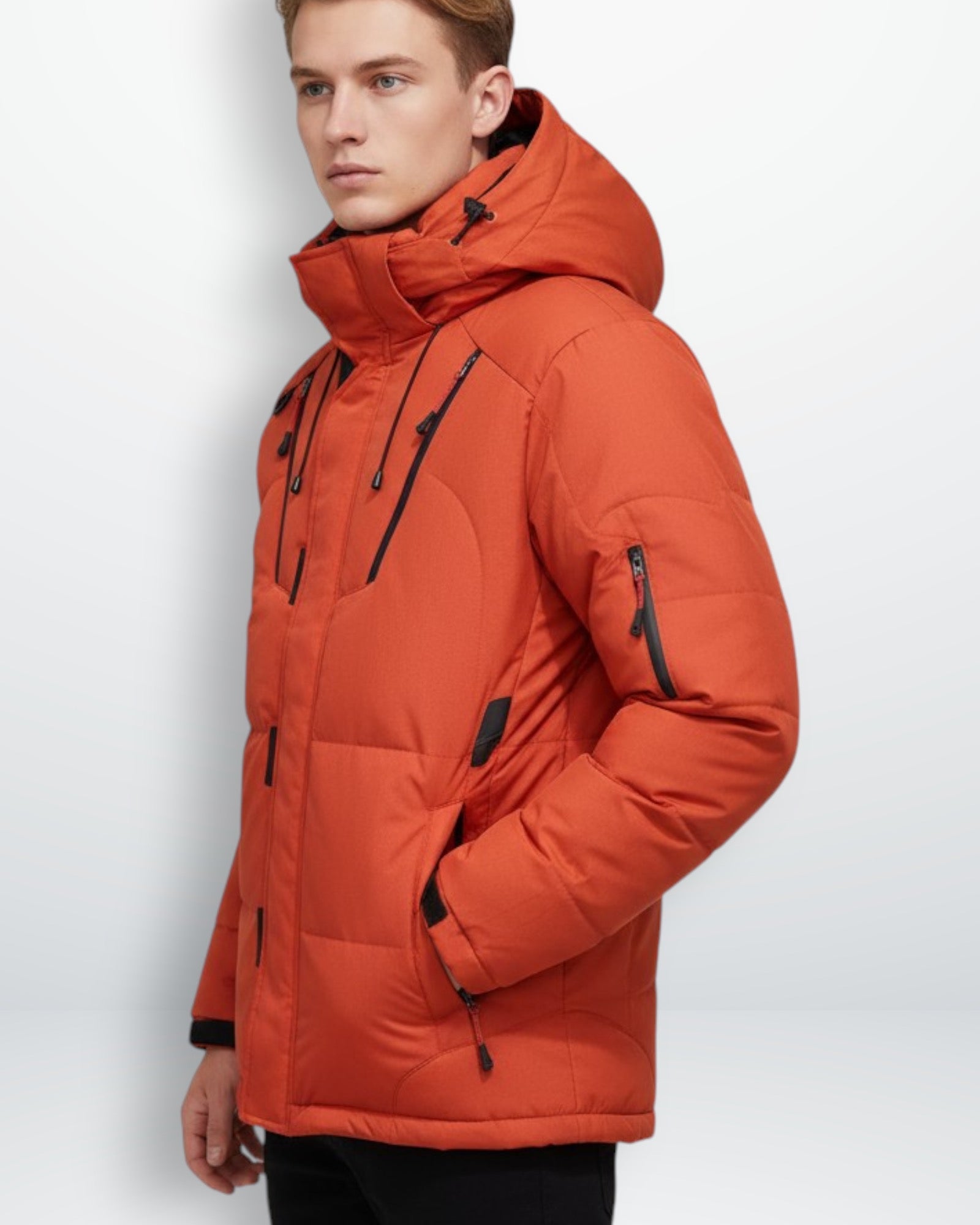 Men's Water-Repellent Outdoor Winter Jacket with Adjustable Hood