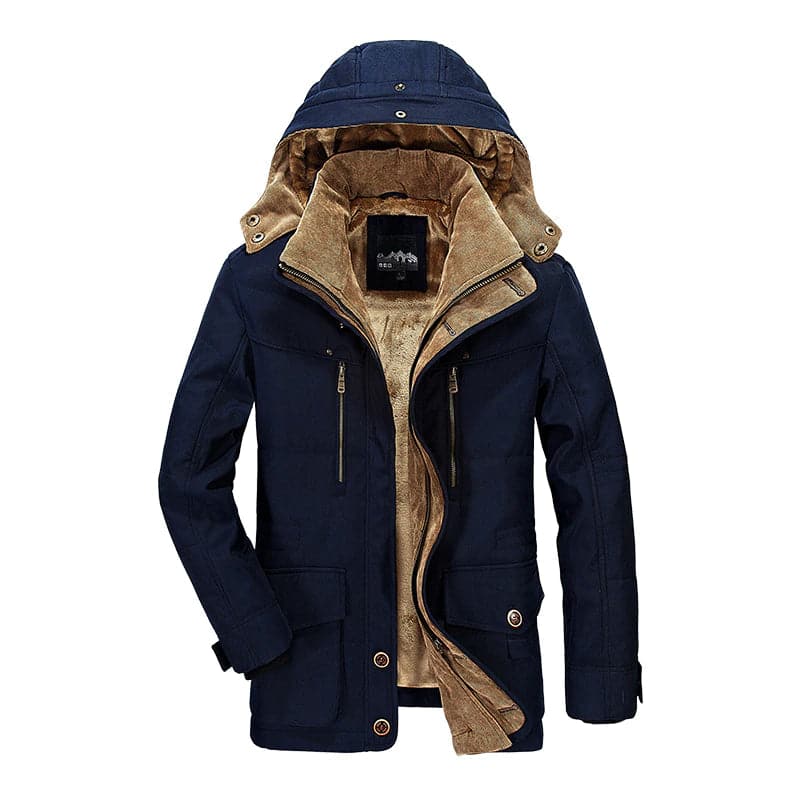 Men's Winter Jacket with Multiple Pockets