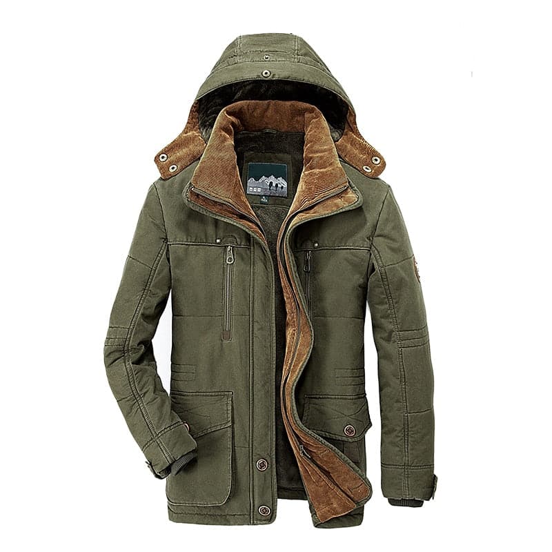 Men's Winter Jacket with Multiple Pockets