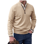 Men's Zip-Up Sweater in Soft Cashmere Blend