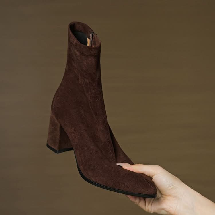 Virelle Suede Block-Heel Boots – Product image 05