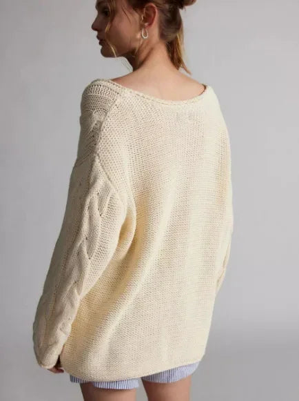 Off-Shoulder Chunky Knit Sweater for Women 1