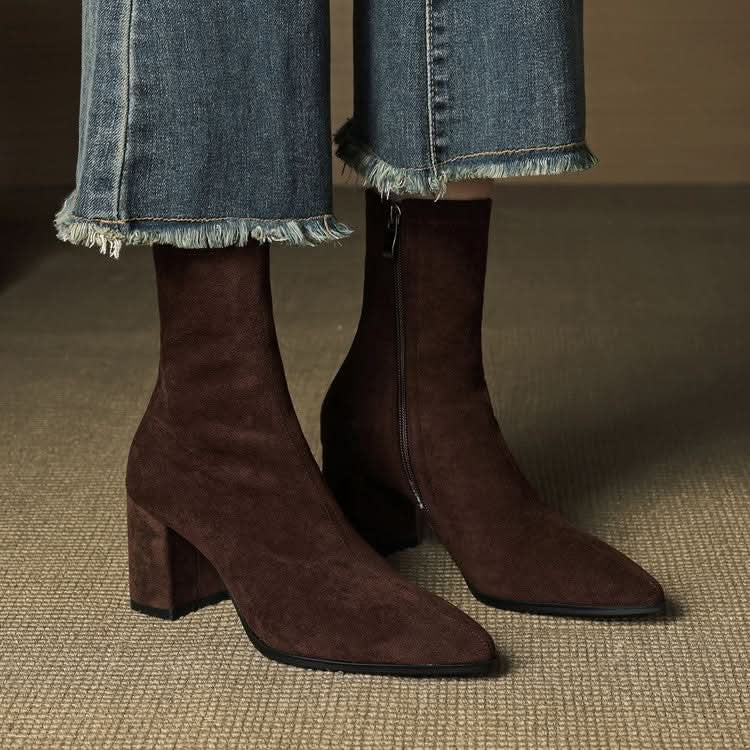 Virelle Suede Block-Heel Boots – Product image 02