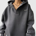 Oversized V-Neck Women's Hoodie With Large Hood