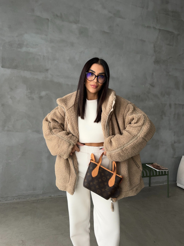 Oversized Sherpa Fleece Jacket for Women 2